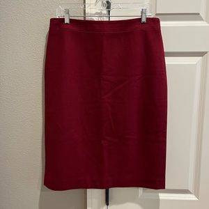 J Crew Merlot Wool Pencil Skirt - Size 12 - EUC